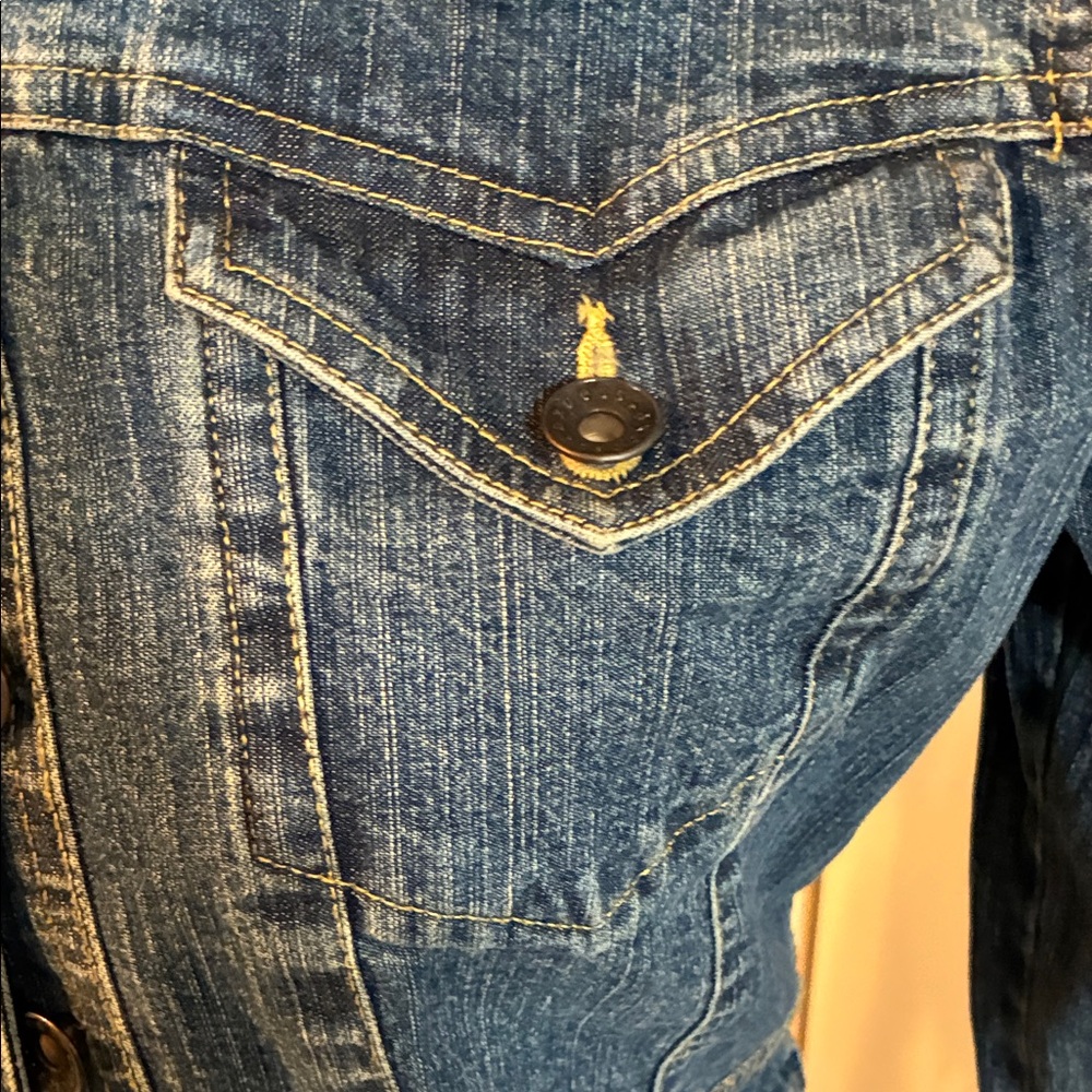 Axcess Blue Button Down Jean Jacket - Picture 5 of 14